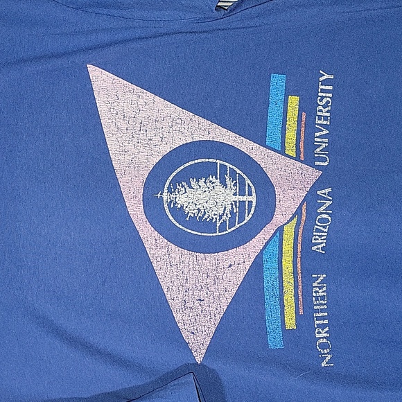 Vtg 80s Northern Arizona University Velva Sheen made is usa T shirt Adult Xl - Picture 2 of 9